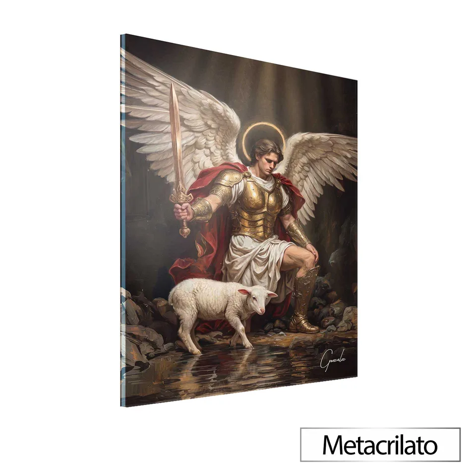 Quadro O Defensor Celestial com acabamento em metacrilato