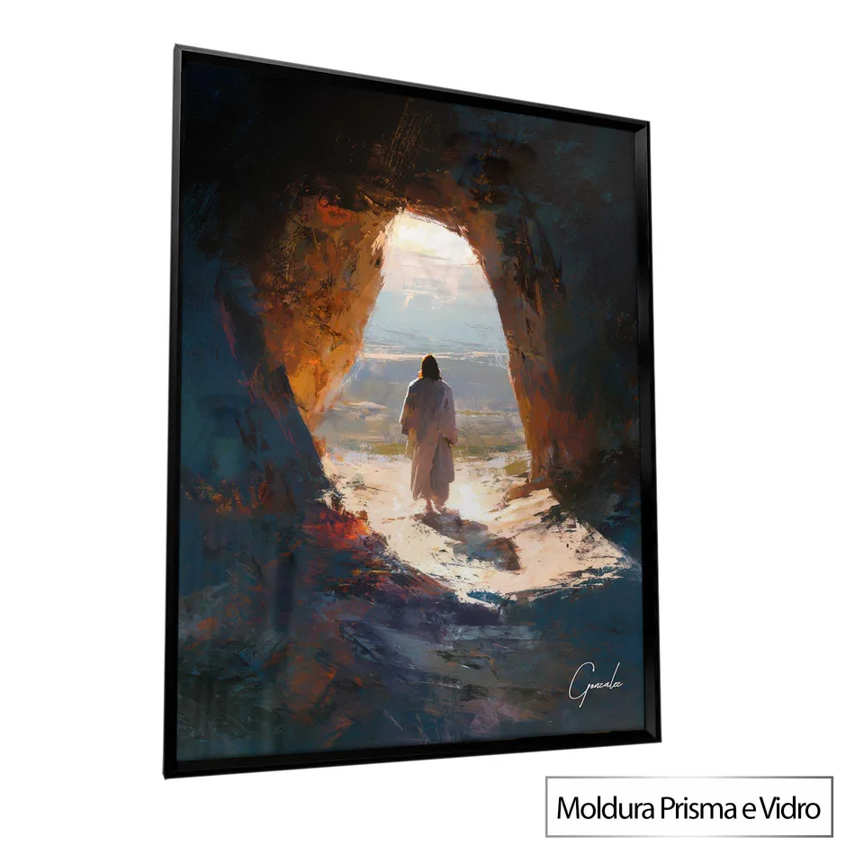 Quadro O Despertar da Fé com moldura Prisma e vidro