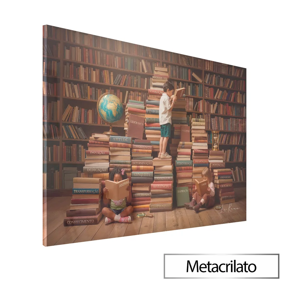 Quadro O Futuro do Mundo com acabamento em metacrilato