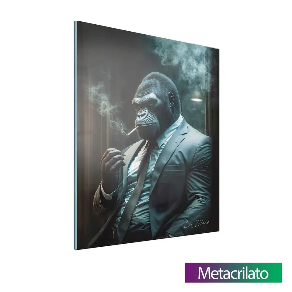 Quadro O Gorila Gângster com acabamento em metacrilato
