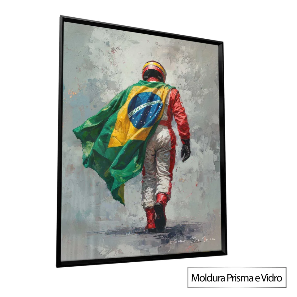 Quadro O Herói Brasileiro com moldura Prisma e vidro