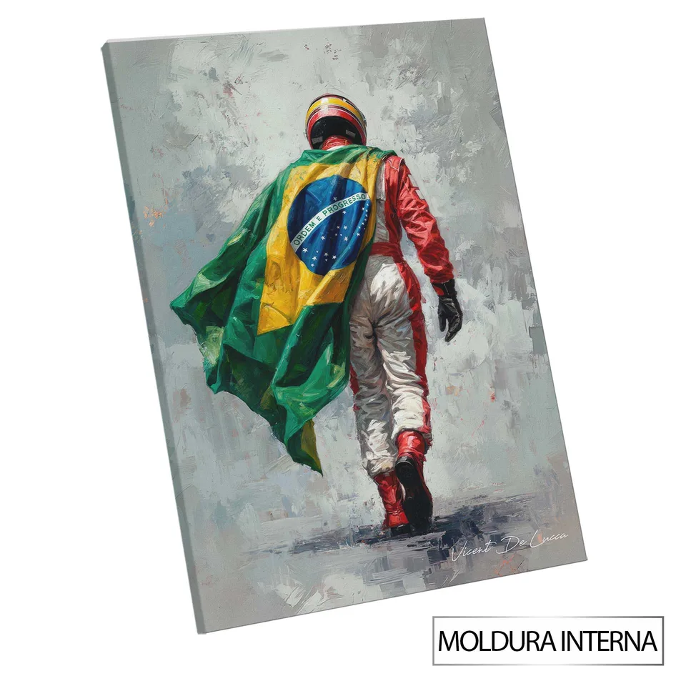 Quadro O Herói Brasileiro com moldura interna