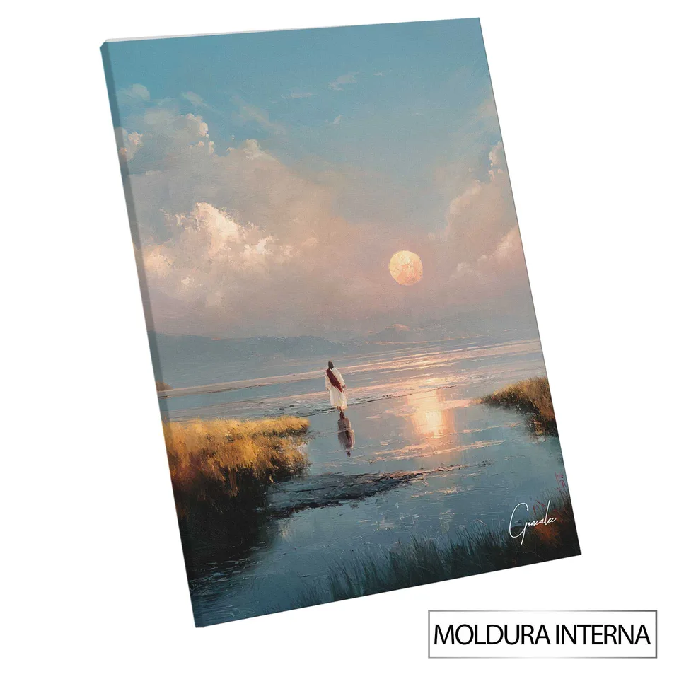 Quadro O Horizonte Infinito de Cristo com moldura interna