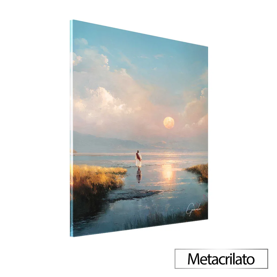 Quadro O Horizonte Infinito de Cristo com acabamento em metacrilato