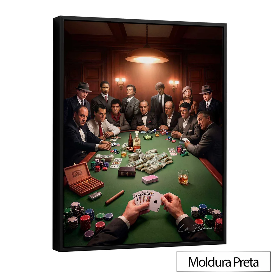 Quadro O Jogo dos Gangsters com moldura de filete preta