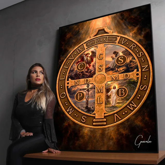 Quadro O Legado da Medalha de São Bento
