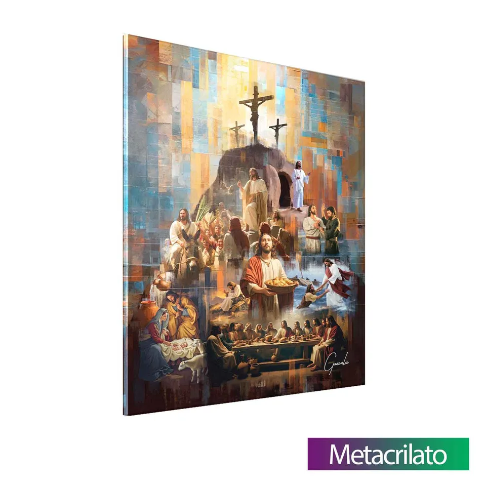 Quadro O Legado de Cristo - Monte Divino com acabamento em metacrilato