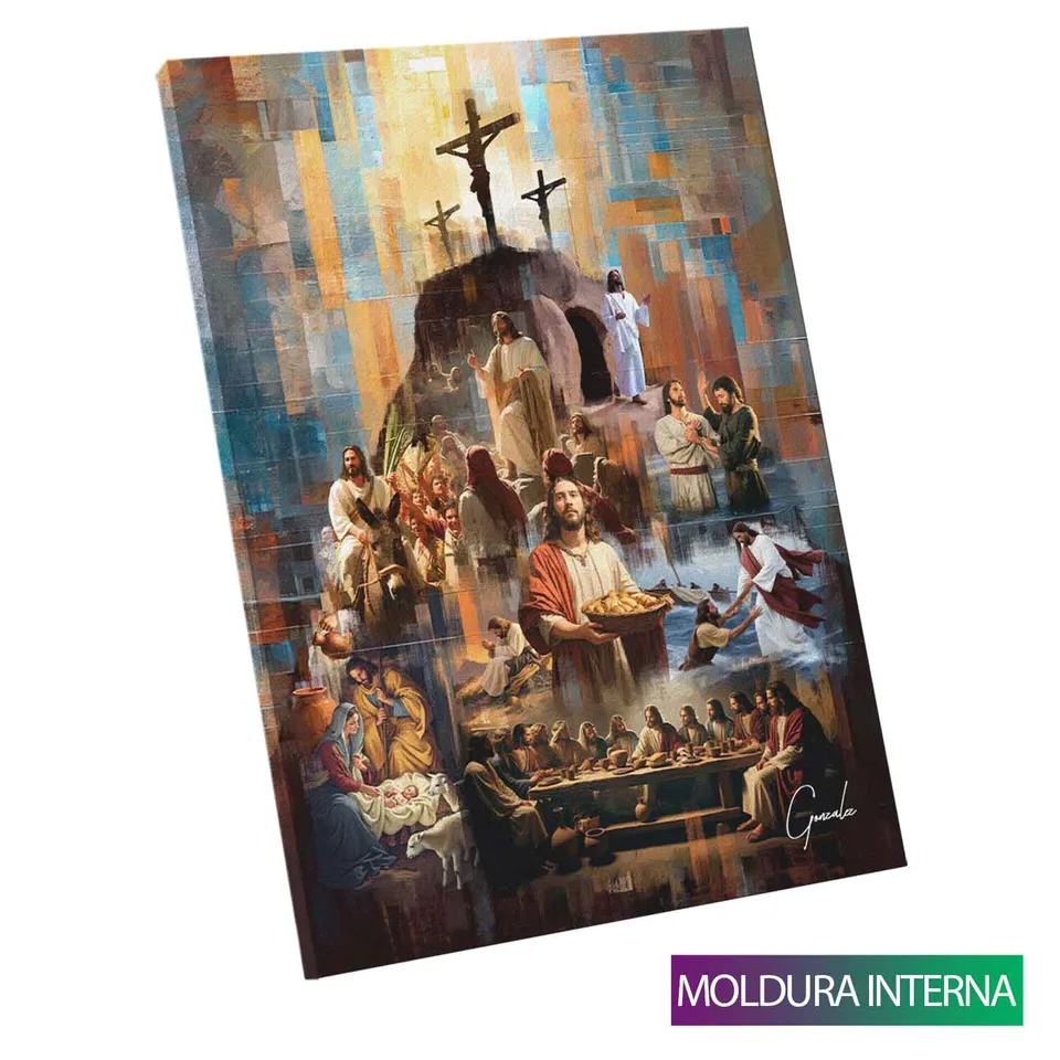 Quadro O Legado de Cristo - Monte Divino com moldura interna