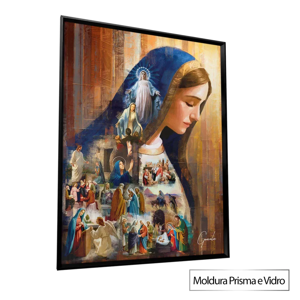 Quadro O Legado de Maria com moldura Prisma e vidro