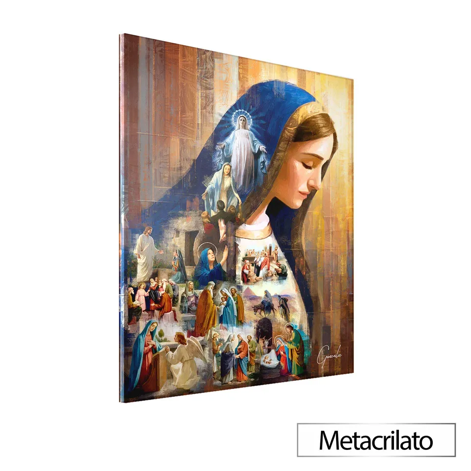 Quadro O Legado de Maria com acabamento em metacrilato