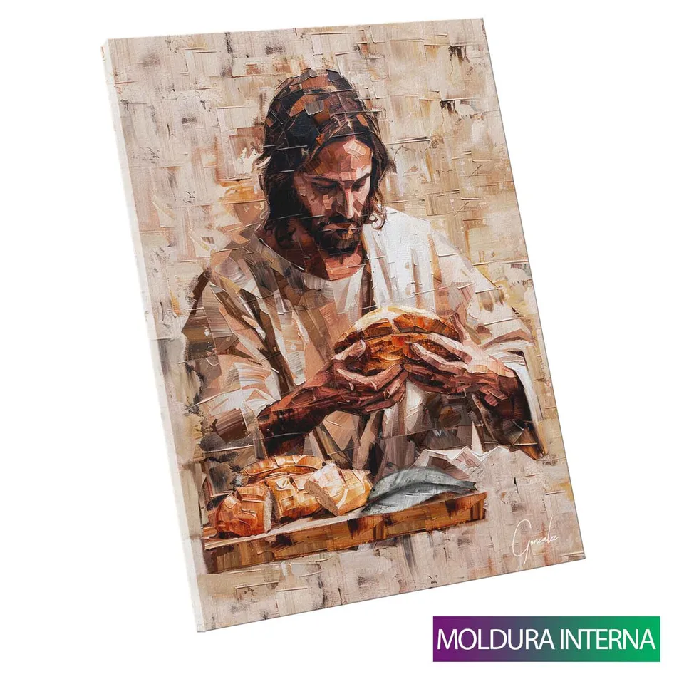 Quadro O Partilhar de Cristo com moldura interna