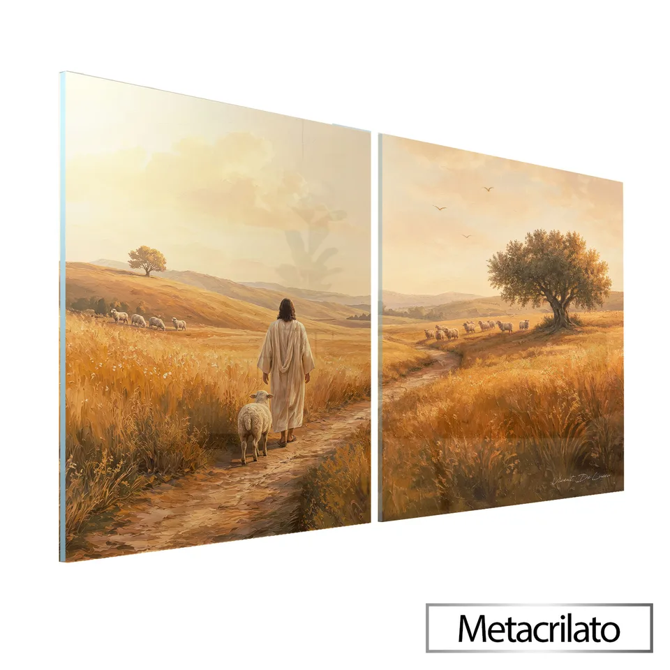 Quadro O Pastor a Caminho do Rebanho 2 Peças — foto 6