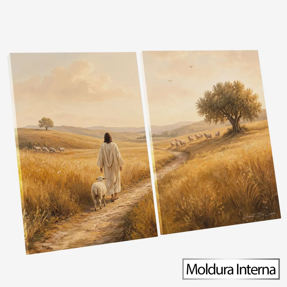 Quadro O Pastor a Caminho do Rebanho 2 Peças — foto 7