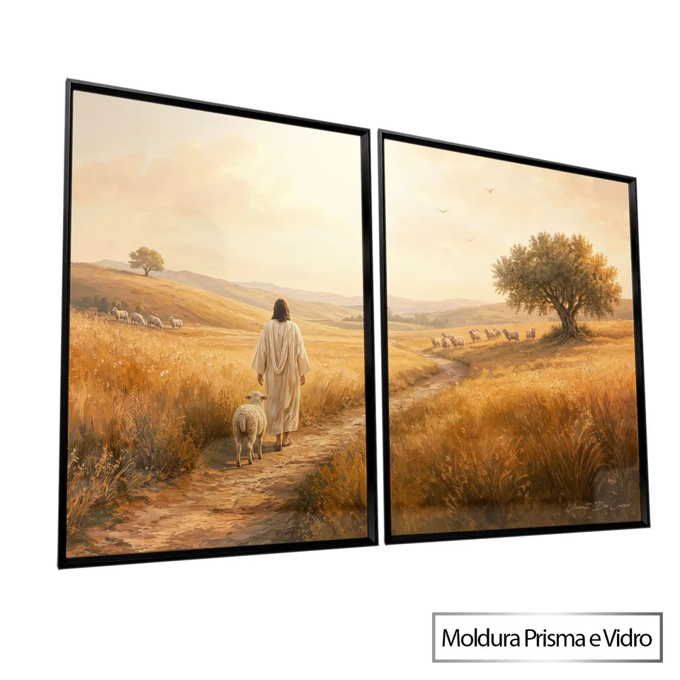 Quadro O Pastor a Caminho do Rebanho 2 Peças — foto 8