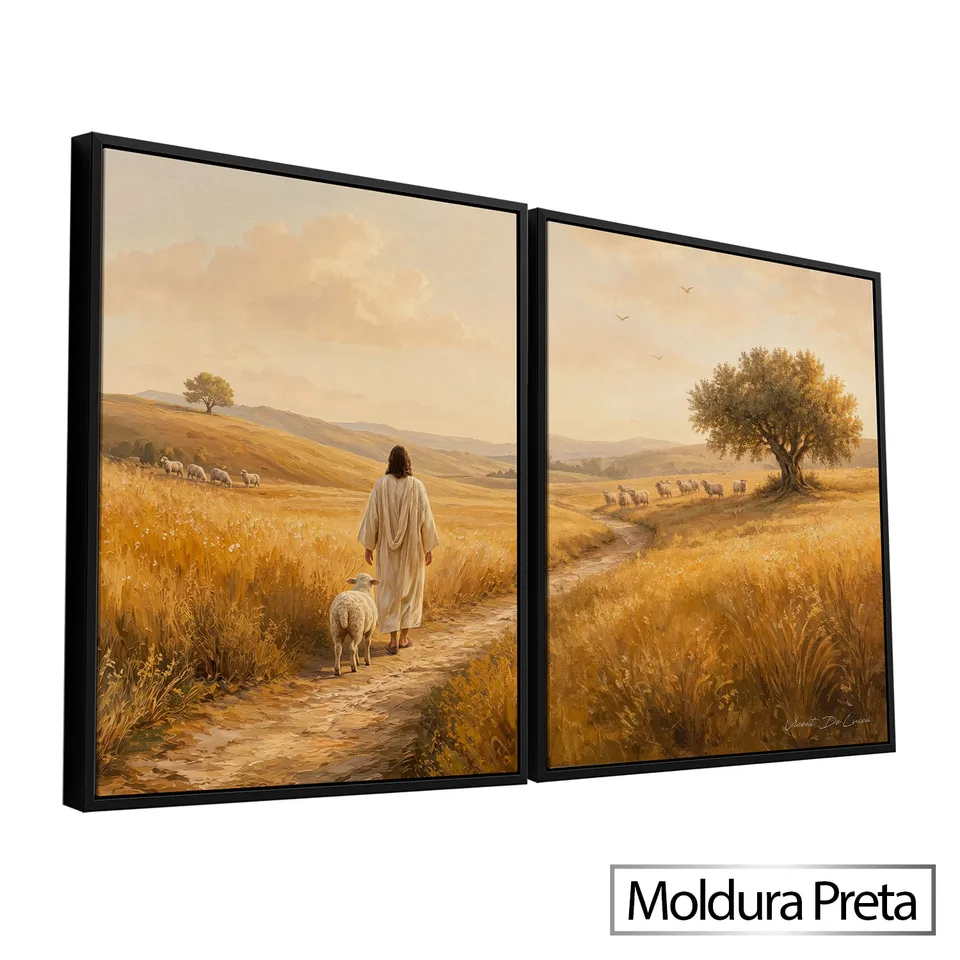 Quadro O Pastor a Caminho do Rebanho 2 Peças — foto 9
