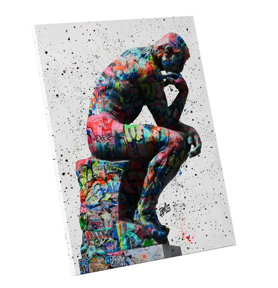 Quadro O Pensador Grafite CRAIG com moldura interna