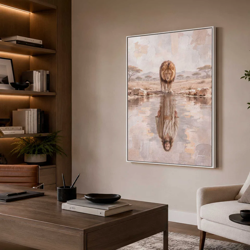Quadro O Reflexo do Leão de Judá - Coleção Cream Art — foto 3