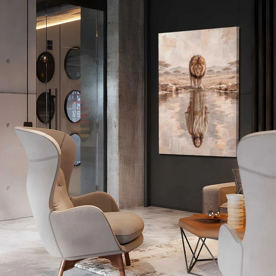 Quadro O Reflexo do Leão de Judá - Coleção Cream Art — foto 4