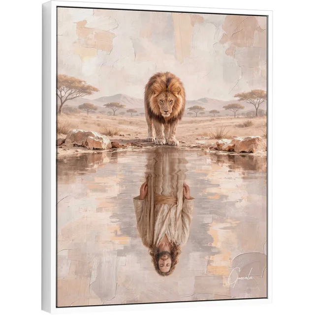 Quadro O Reflexo do Leão de Judá - Coleção Cream Art