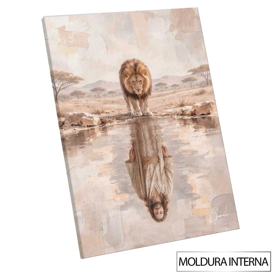Quadro O Reflexo do Leão de Judá - Coleção Cream Art — foto 6