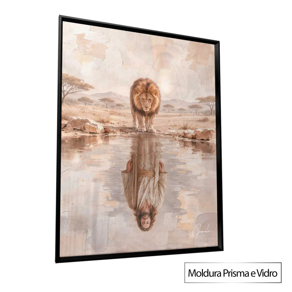 Quadro O Reflexo do Leão de Judá - Coleção Cream Art — foto 9