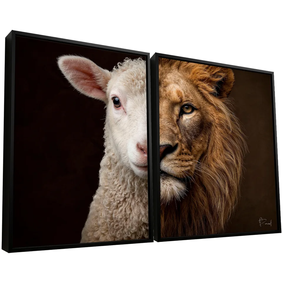 Quadro O Rei e o Cordeiro 2 Peças