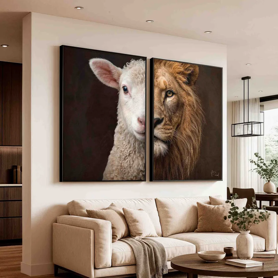 Quadro O Rei e o Cordeiro 2 Peças, de Benoit — foto 3