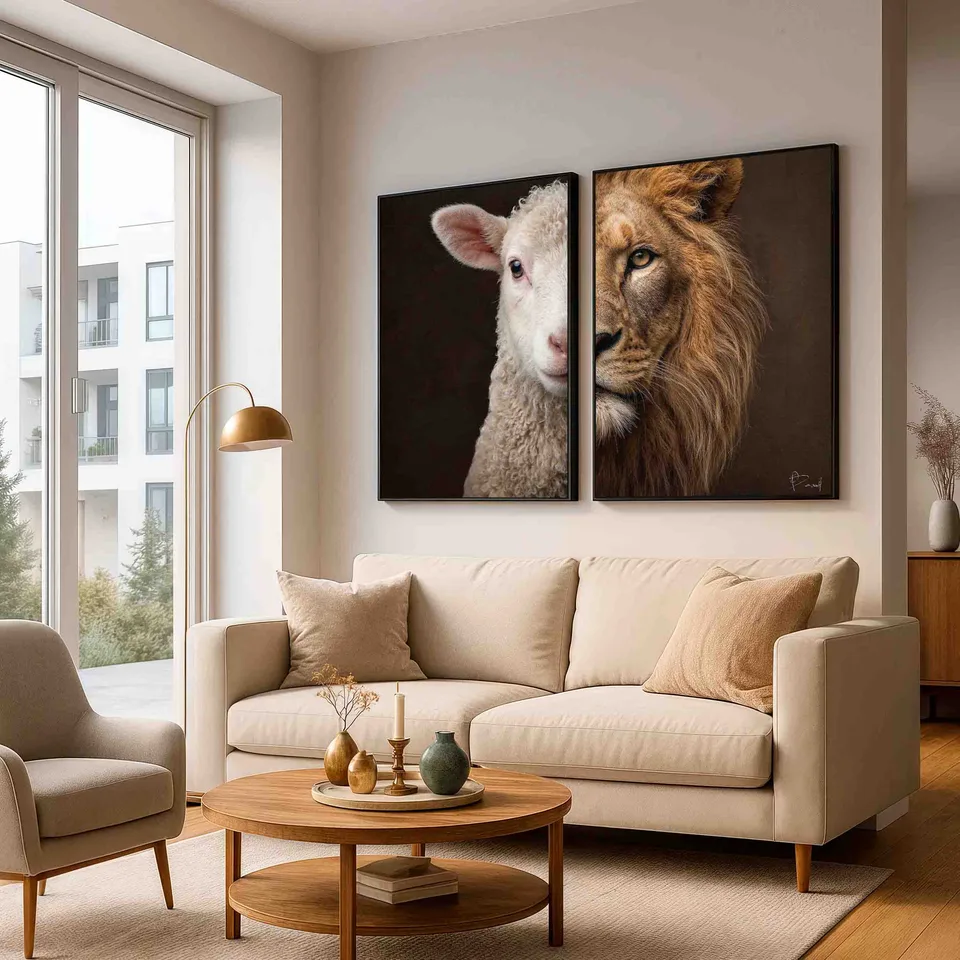 Quadro O Rei e o Cordeiro 2 Peças, de Benoit — foto 4
