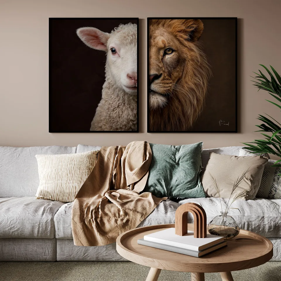 Quadro O Rei e o Cordeiro 2 Peças, de Benoit — foto 5
