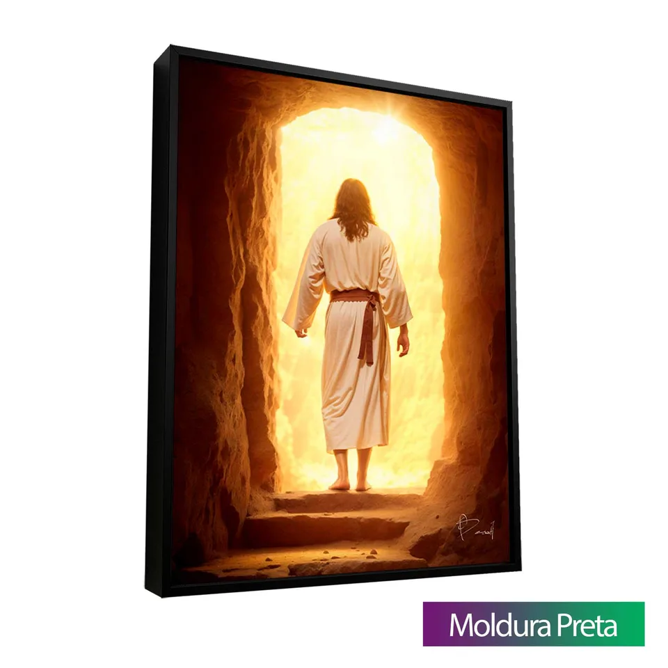 Quadro O Retorno de Cristo com moldura de filete preta