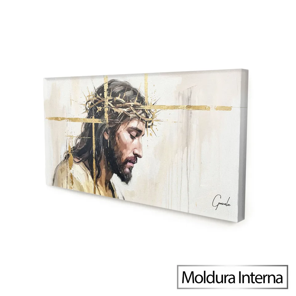 Quadro O Salvador Coroado com moldura interna