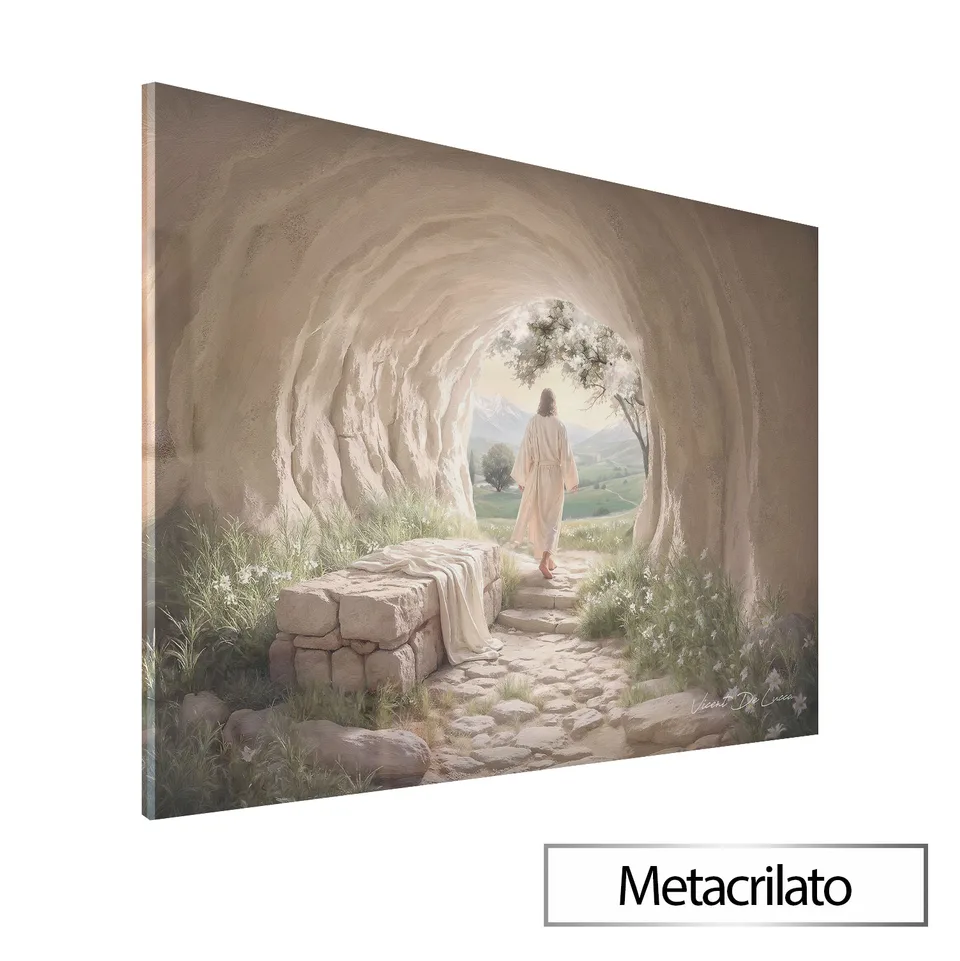 Quadro O Salvador Ressuscitado - Coleção Minimalista com acabamento em metacrilato