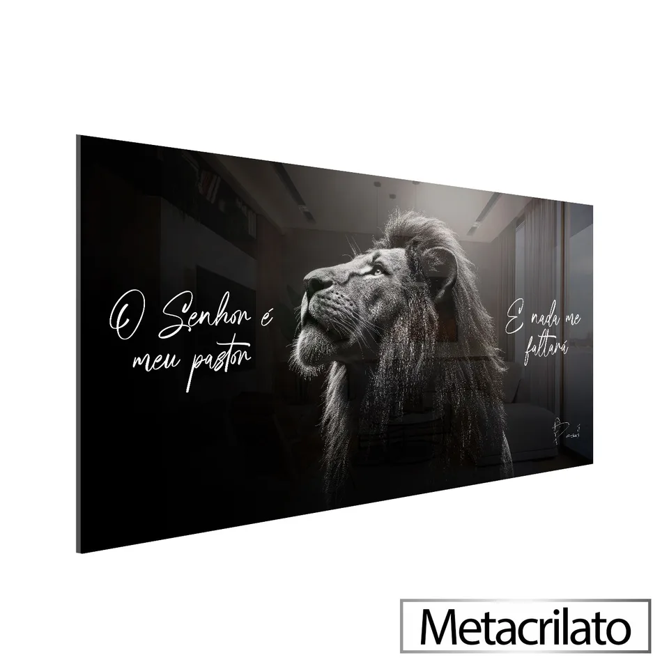Quadro O Senhor é o Meu Pastor e Nada me Faltará com acabamento em metacrilato