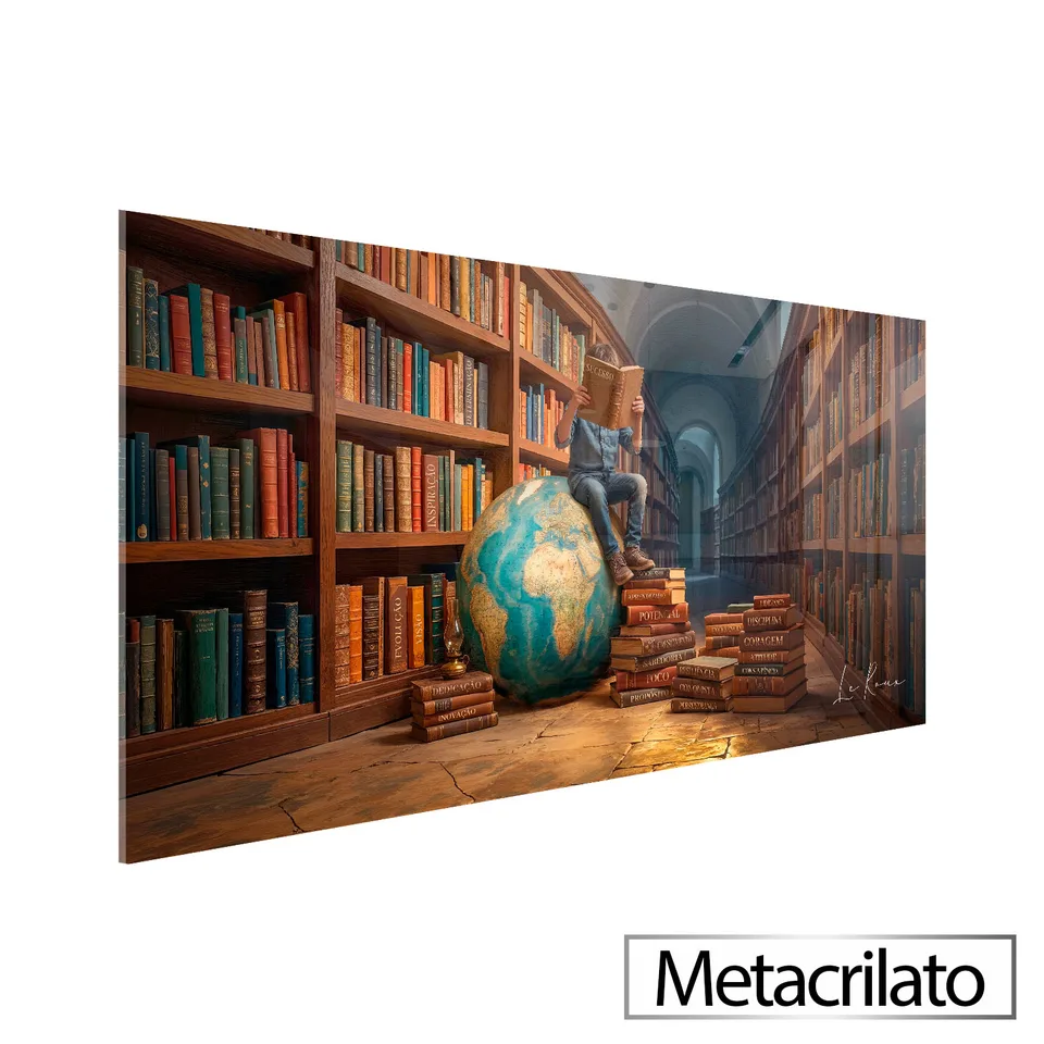 Quadro O Universo de Conhecimento com acabamento em metacrilato