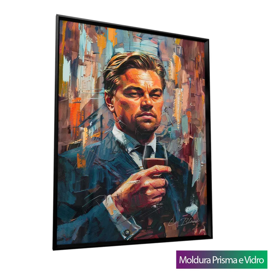 Quadro O Vitorioso Lobo de Wall Street com moldura Prisma e vidro