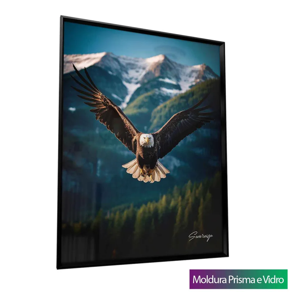 Quadro O Voo da Águia com moldura Prisma e vidro