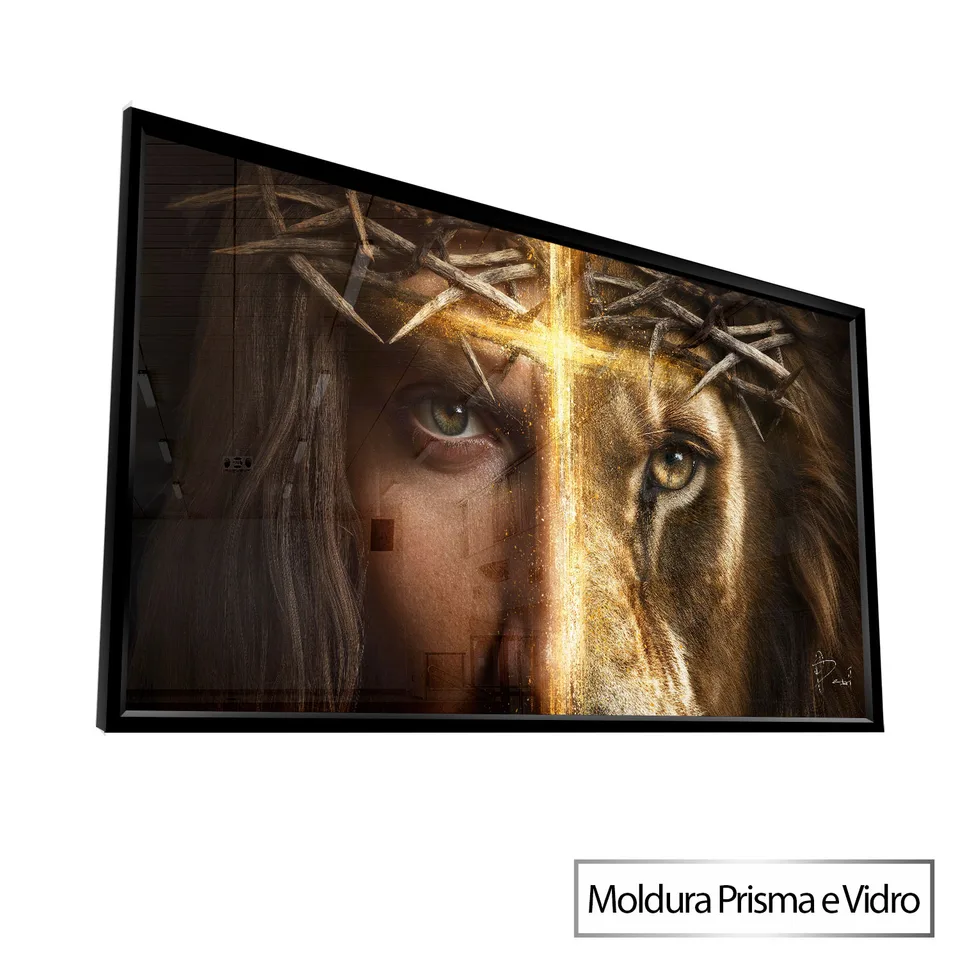 Quadro Olhares Divinos com moldura Prisma e vidro