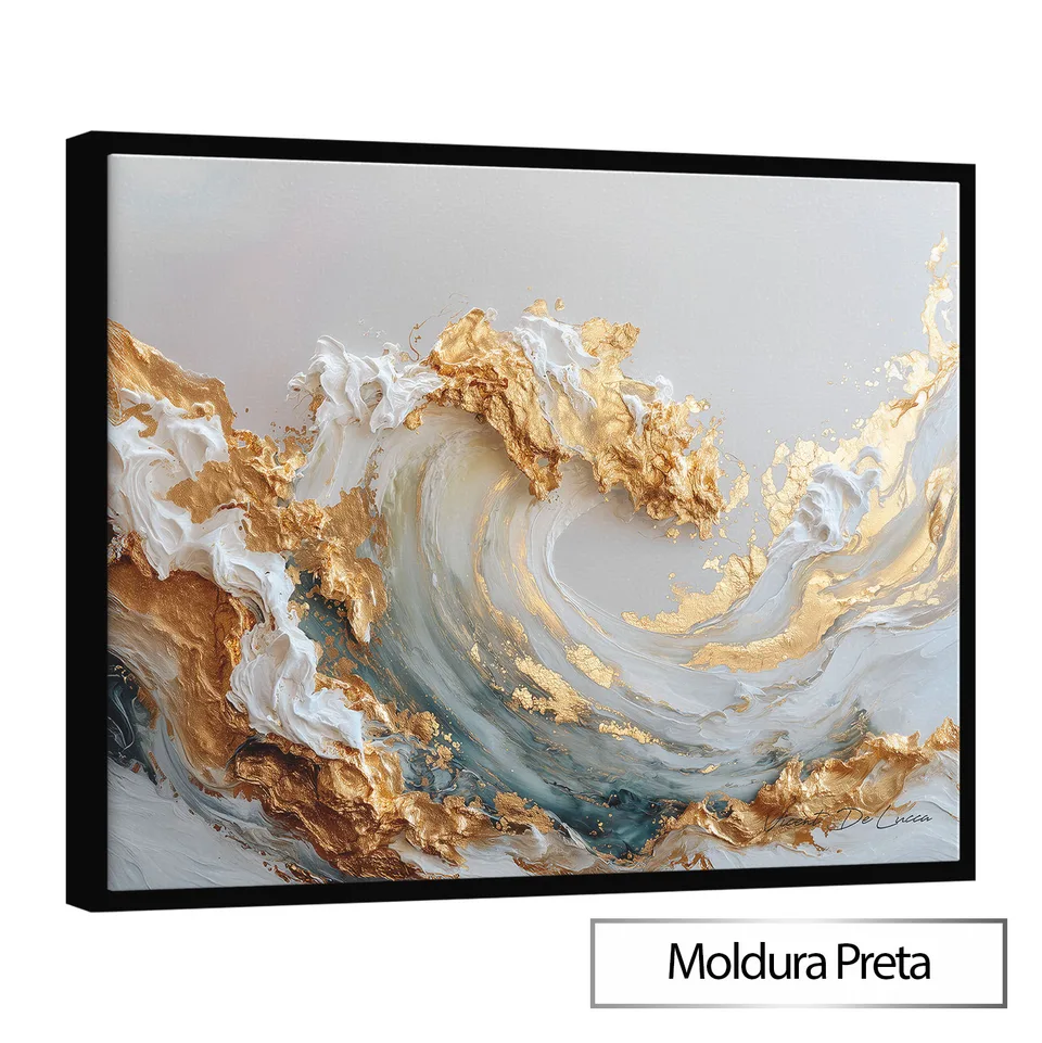 Quadro Onda Celestial com moldura de filete preta