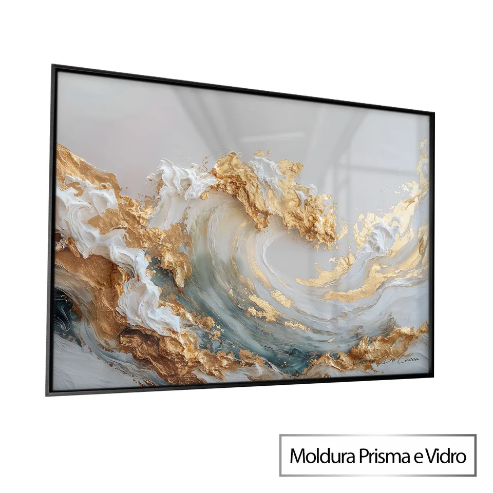Quadro Onda Celestial com moldura Prisma e vidro
