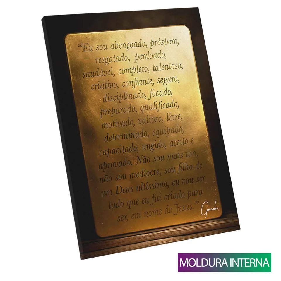 Quadro Oração Diária com moldura interna