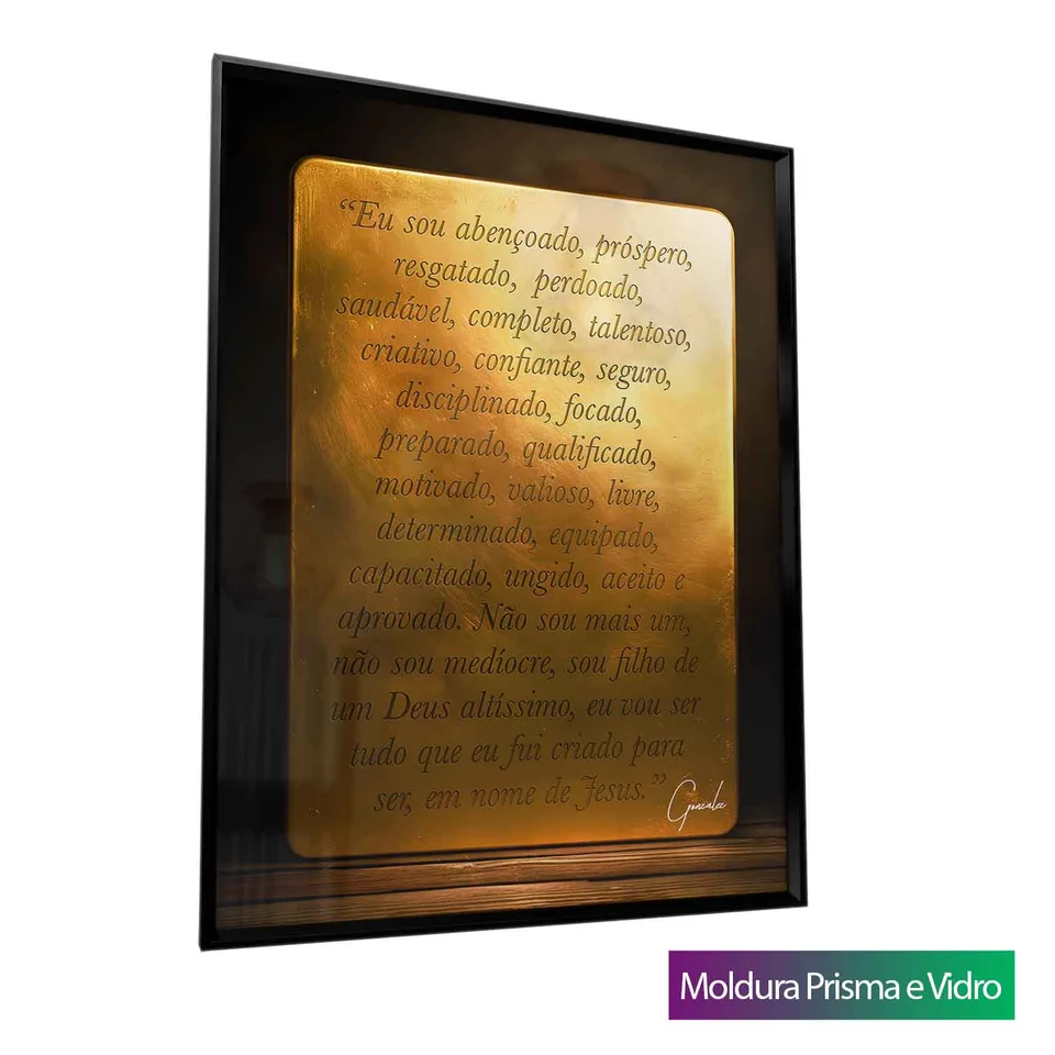 Quadro Oração Diária com moldura Prisma e vidro