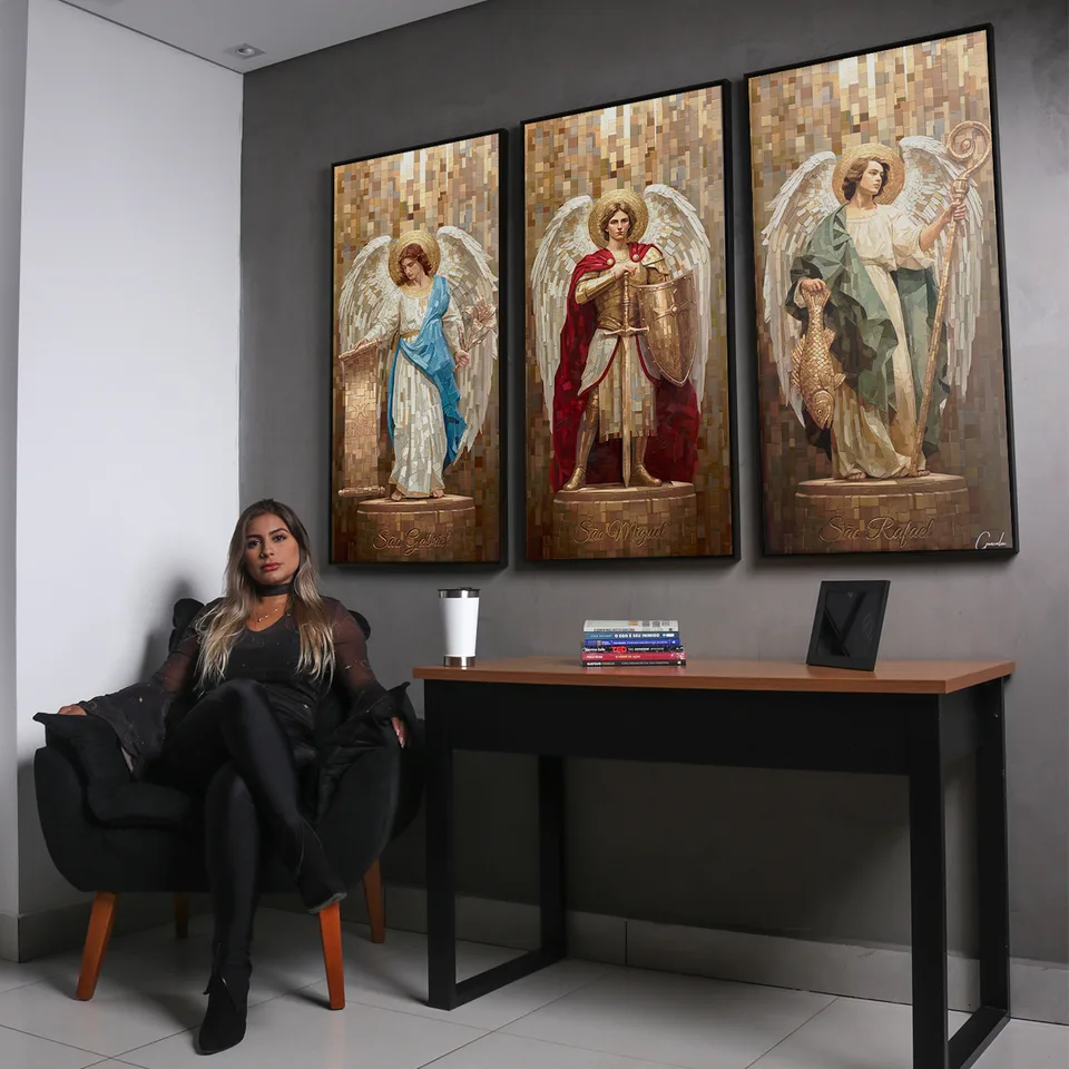 Quadro Os Arcanjos Tesselart - 3 Peças, de Gonzalez — foto 3