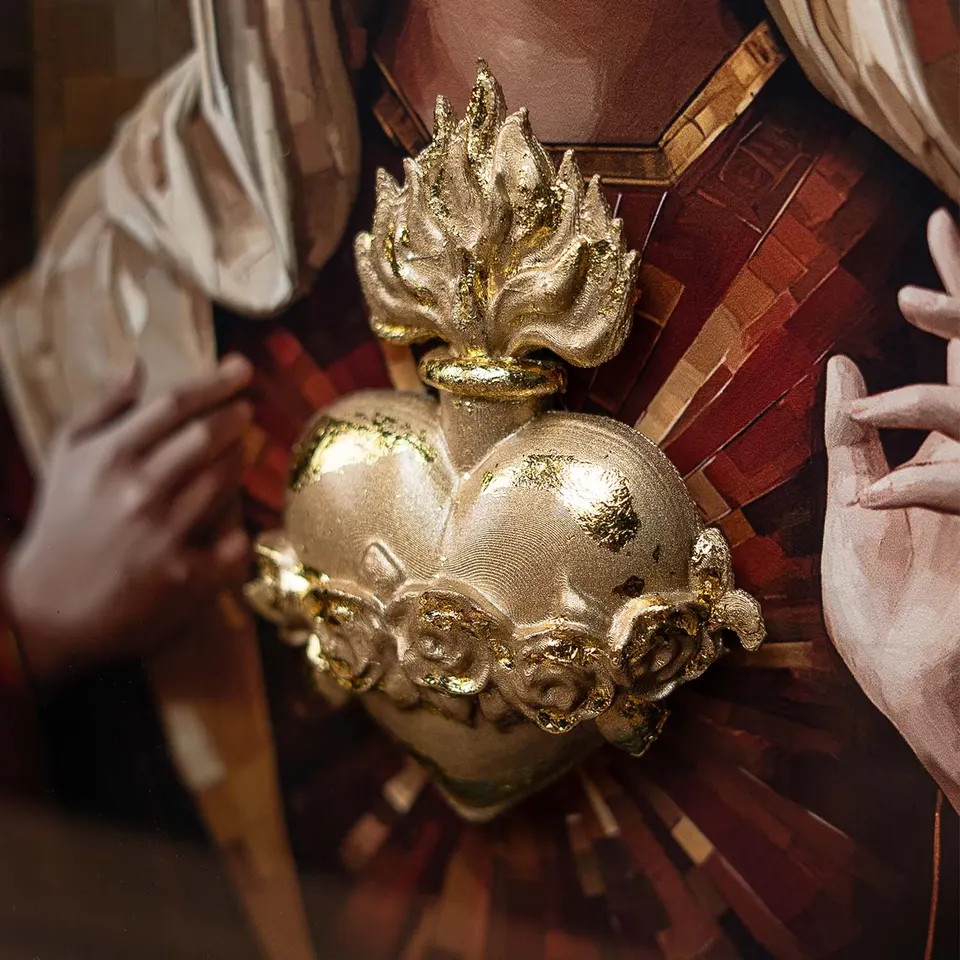 Quadro Os Sagrados Corações de Jesus e Maria 2 peças, de Gonzalez — foto 12