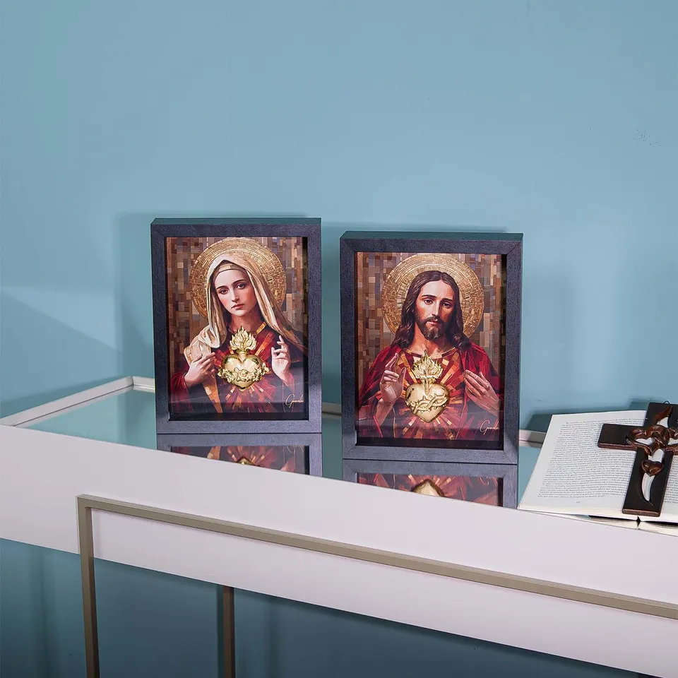 Quadro Os Sagrados Corações de Jesus e Maria 2 peças, de Gonzalez — foto 5