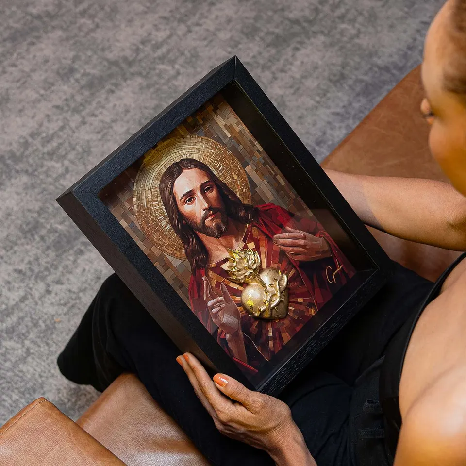 Quadro Os Sagrados Corações de Jesus e Maria 2 peças, de Gonzalez — foto 8