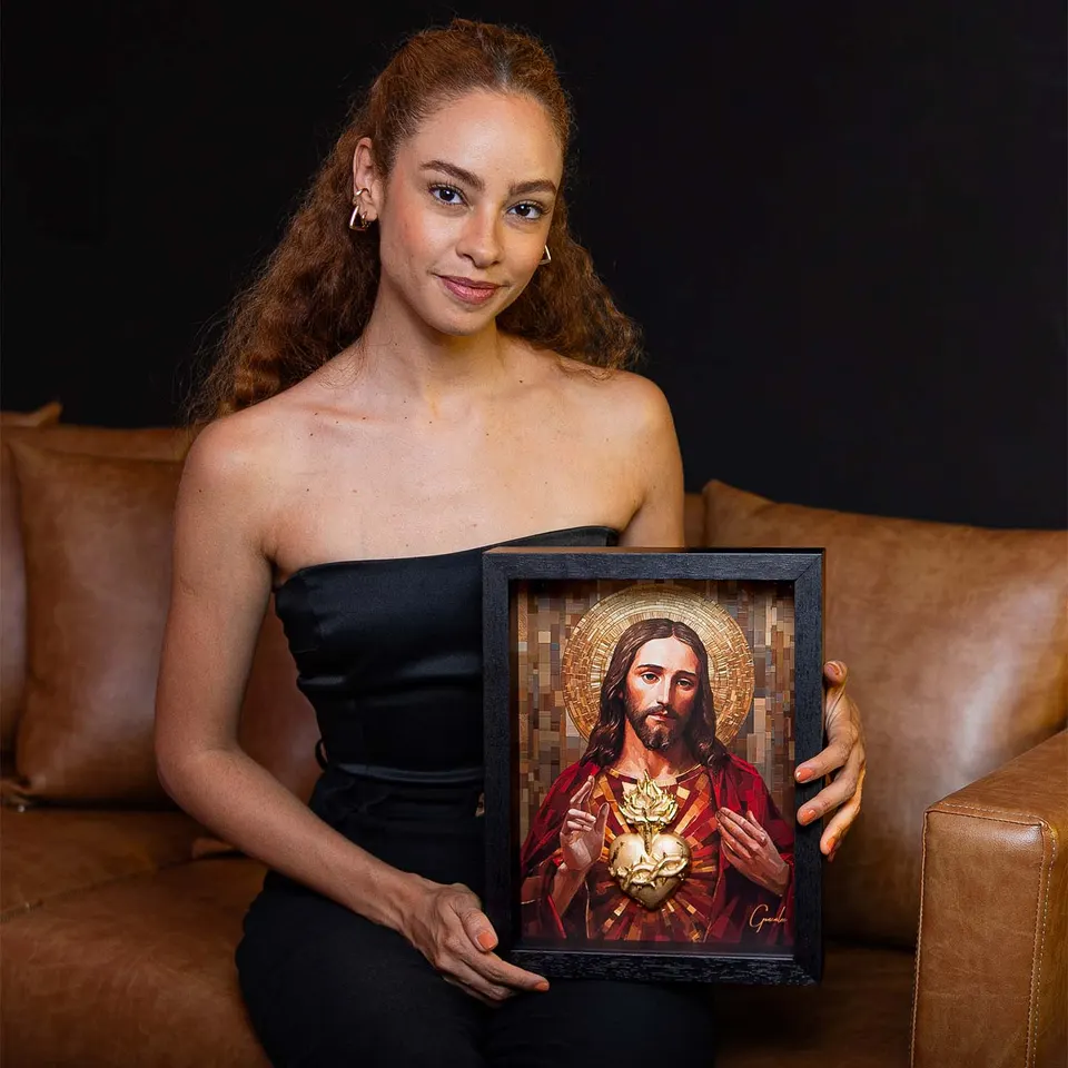 Quadro Os Sagrados Corações de Jesus e Maria 2 peças, de Gonzalez — foto 10