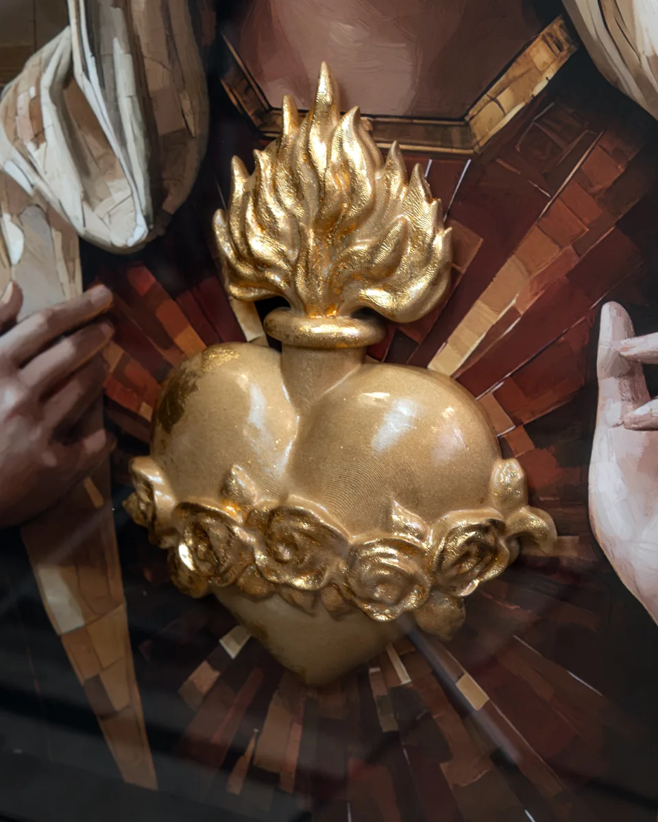 Os Sagrados Corações de Jesus e Maria 2 peças - Médio — foto 3