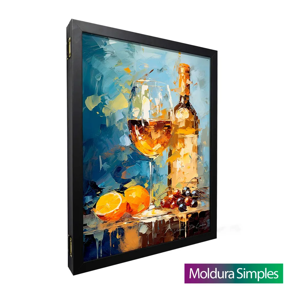 Quadro Para Esconder Caixa de Luz - Vinho Branco com moldura simples