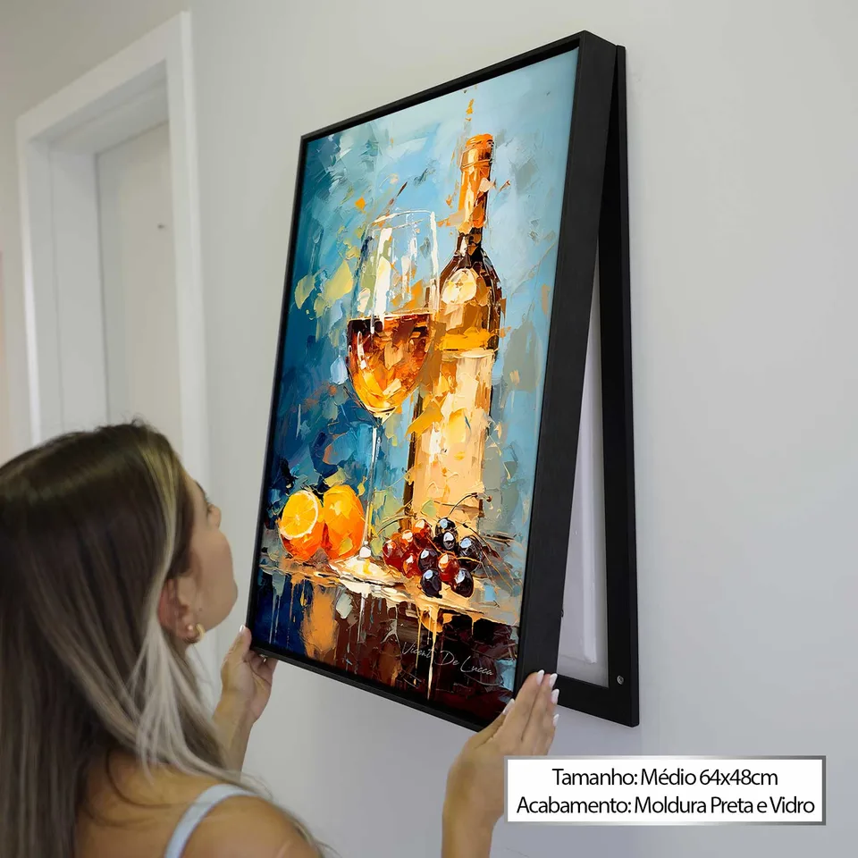 Quadro Para Esconder Caixa de Luz - Vinho Branco, de Vicent de Lucca — foto 4
