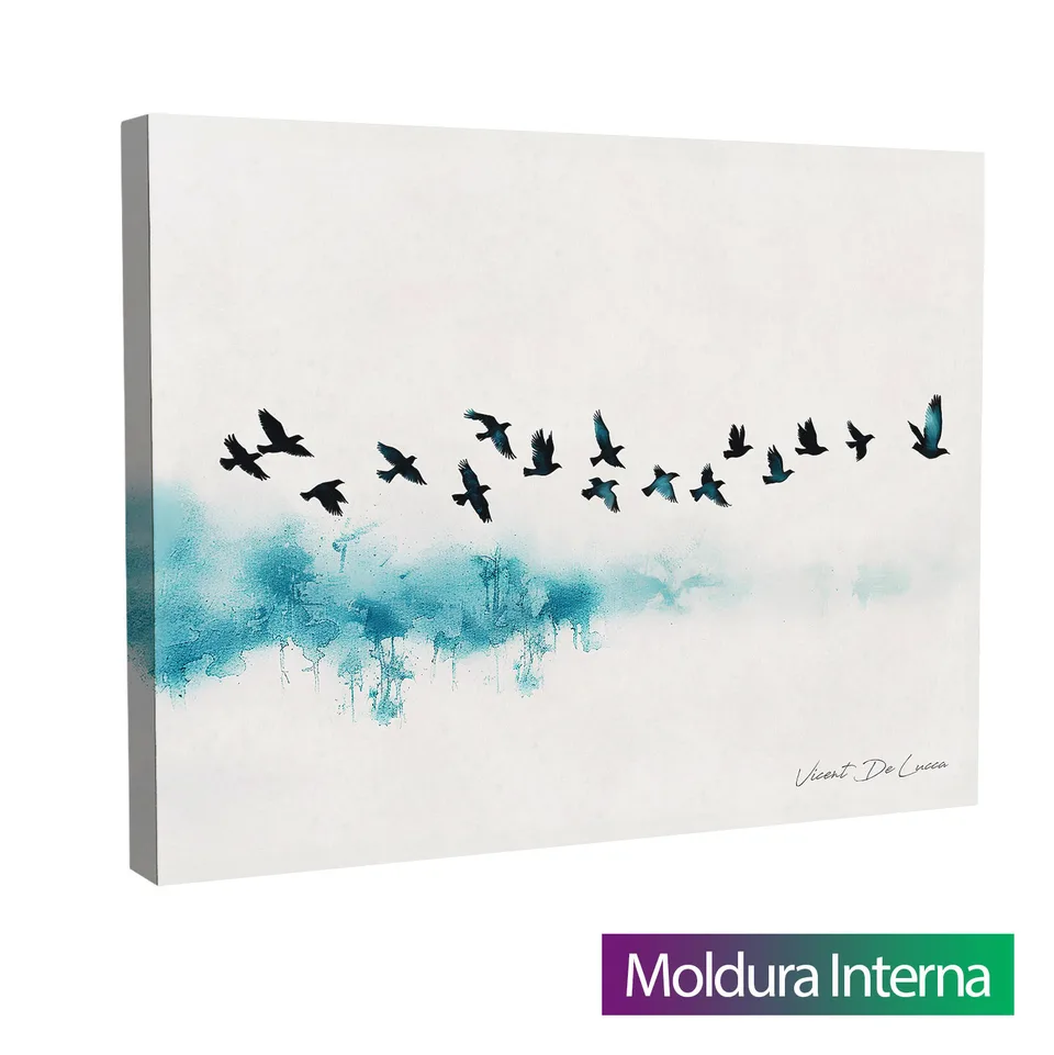Quadro Pássaros Viajantes com moldura interna